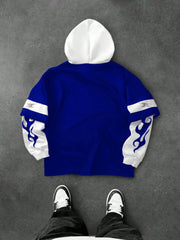 Manfinity Sporsity Men's Vintage Chicago Letter Graphic Distressed Contrast Hoodie, Collegiate Style