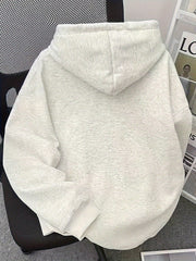 Sudadera con capucha lisa con estampado de cocoteros y surf de Bondi Beach para mujer, corte holgado, hombros caídos y bolsillo.