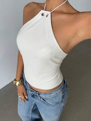 Aloruh - Camiseta sin mangas de color liso para mujer, 1 pieza, moderna para el verano