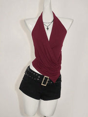 ICON Asymmetrical Hem Draped Neck Women's Tank Top,Rave Top