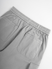 Pantalones cortos cargo informales TECCULI para hombre - Verde oliva, cintura con cordón, múltiples bolsillos, tela no elástica para correr, senderismo, ciclismo, pesca y actividades al aire libre.
