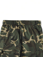 Pantalones cargo holgados extragrandes Manfinity EMRG para hombre con bolsillo de solapa y cordón lateral en la cintura