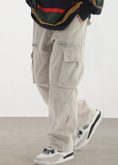 Pantalones casuales TECCULI con cordón para hombre, con elegantes bolsillos con solapa y diseño multibolsillos, cómodos y a la moda, perfectos para actividades al aire libre, corte holgado.