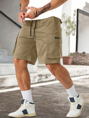 Pantalones cortos casuales con bolsillos cargo y letras parcheadas para hombre de talla grande TECCULI Manfinity LEGND