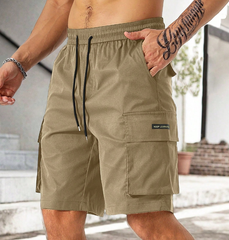 Pantalones cortos casuales con bolsillos cargo y letras parcheadas para hombre de talla grande TECCULI Manfinity LEGND