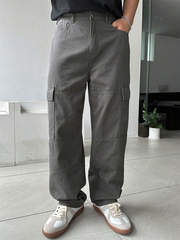 Pantalones cargo TECCULI DAZY con bolsillos laterales y solapa para hombre, para la vuelta al cole