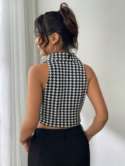 Blazer con botones delanteros y estampado de pata de gallo de Privé