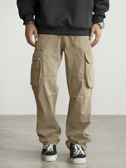 Pantalones cargo holgados TECCULI Manfinity Hypemode para hombre, de corte holgado, de color liso y con bolsillos abatibles.
