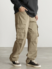 Pantalones cargo holgados TECCULI Manfinity Hypemode para hombre, de corte holgado, de color liso y con bolsillos abatibles.