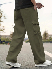 TECCULI Breathable Men's Casual Cargo Pants - Loose Fit, Multiple Pockets, Versatile & Stylish for SpringFall