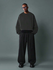 SUMWON Designer Sweatshirt With Back Letter Print International Streetwear Collection Autumn Winter Crop Fit Long Sleeve Pullover Casual Urban Style Sweatshirt