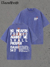 Y2K, NO HAY ARMA FORJADA CONTRA MÍ, PROSPERARÁ, 5417, Mi amor... Camiseta retro de algodón pesado lavado, varios colores a elegir, un regalo sorpresa para familiares y amigos.