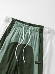 TECCULI Men's Corduroy-Textured Casual Pants with Adjustable Drawstring Waist& Side Pockets - All- Season Comfort for Outdoor Activities, Hiking, Running - Striped Design in BlackBrownWhite GreyNavy, Hiking Pants, Hiking Attire,Streetwe