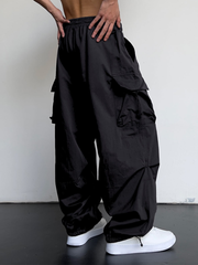 Pantalones cargo de trabajo TECCULI hoteleel para hombre, pantalones de paracaídas de corte relajado, pantalones deportivos cargo holgados, pantalones harén de hip hop con bolsillos
