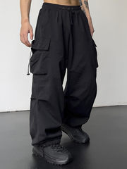 Pantalones cargo de trabajo TECCULI hoteleel para hombre, pantalones de paracaídas de corte relajado, pantalones deportivos cargo holgados, pantalones harén de hip hop con bolsillos