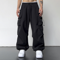 Pantalones cargo de trabajo TECCULI hoteleel para hombre, pantalones de paracaídas de corte relajado, pantalones deportivos cargo holgados, pantalones harén de hip hop con bolsillos