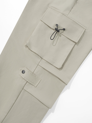 Pantalones cargo TECCULI Manfinity EMRG para hombre, con bolsillo de solapa y cordón ajustable en la cintura, holgados, largos y lisos, para salir y volver al cole.