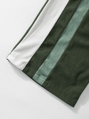 TECCULI Men's Corduroy-Textured Casual Pants with Adjustable Drawstring Waist& Side Pockets - All- Season Comfort for Outdoor Activities, Hiking, Running - Striped Design in BlackBrownWhite GreyNavy, Hiking Pants, Hiking Attire,Streetwe