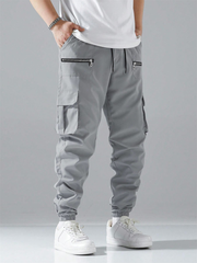 Pantalones cargo holgados TECCULI Manfinity Hypemode para hombre con bolsillos de solapa, cintura con cordón y bolsillos laterales, ideal para la vuelta al cole.