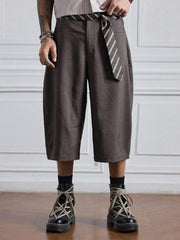 ROMWE MEN Pantalones casuales de estilo universitario holgados de color liso para hombre, de longitud 78