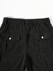 TECCULI Men'S Fashion Solid Color Mid Waist Regular Fit Street Style Non-Stretch Pants, Adjustable Zipper Cuff, Multiple Pockets, Deconstructed Stitching, Metal Accessories, Slim Fit, for Outdoor Camping, Hiking, Skateboarding, Daily W