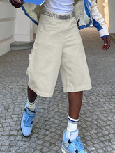 TECCULI Manfinity Hypemode Men's Summer Casual Solid Color Loose Shorts Street Style Essential Versatile White Shorts For Every Fashion Leader Timeless White Streetwear Shorts, For Back To School