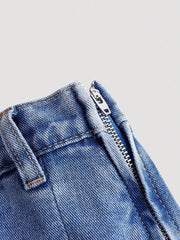 Falda vaquera plisada con dobladillo sin rematar para niñas preadolescentes de Girlism, estilo Y2K, conjuntos bohemios de primavera y verano.