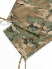 TECCULI Camouflage Cargo Pants Relaxed Fit Men's Camouflage Cargo Pants Elastic Drawstring Waist, Multiple Pockets, Zipper Closure & Machine-Washable for Camping, Hiking, Urban Streetwear, Tactical Camping Gear, Hiking Attire, Comfort