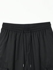 Pantalones cargo estilo vintage TECCULI para hombre: ropa deportiva informal de verano, material de poliéster, lavable a máquina, diseño multibolsillos, elásticos para hombre.