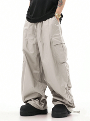 Pantalones cargo TECCULI con múltiples bolsillos para hombre, informales, holgados y con cordón, ideales para todas las estaciones, al aire libre, ocio y trabajo.