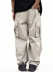 Pantalones cargo TECCULI con múltiples bolsillos para hombre, informales, holgados y con cordón, ideales para todas las estaciones, al aire libre, ocio y trabajo.