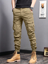Pantalones cargo TECCULI Manfinity Homme con bolsillos laterales y solapa para hombre, de vuelta al cole