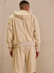 Musero Seam Detail Cuffed Zip Through Hoodie Only