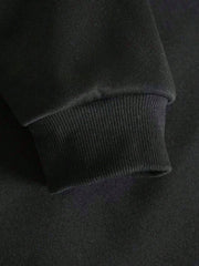 Manfinity Dauomo Men's Slogan Printed Drawstring Hooded Fleece Sweatshirt