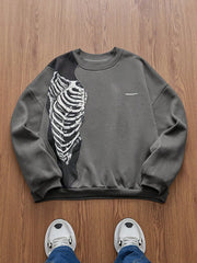 Manfinity VCAY Men's Knit Casual Long Sleeve Sweatshirt, Patchwork Design, Loose Fit, Versatile For Daily Wear