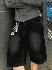 Men's Loose Wide Leg Casual Denim Bermuda Shorts Jorts