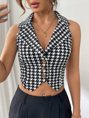 Blazer con botones delanteros y estampado de pata de gallo de Privé