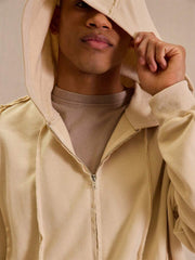 Musero Seam Detail Cuffed Zip Through Hoodie Only