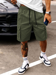 Pantalones cortos casuales TECCULI Manfinity Dauomo para hombre, con cintura con cordón ajustable y bolsillos cargo, para la vuelta al cole