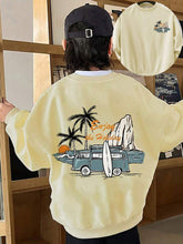 Tween Boy Cartoon Print Sweatshirt Crew Neck Sweatshirt For Boy Casual Comfy Fall Fashion Outfits Clothes