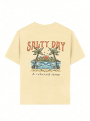 Camiseta de verano de manga corta con cuello redondo y estampado divertido para niños preadolescentes