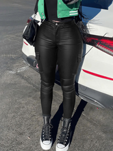 TECCULI Y2K Streetwear Style Skinny Coated Cropped Pants