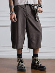 ROMWE MEN Pantalones casuales de estilo universitario holgados de color liso para hombre, de longitud 78