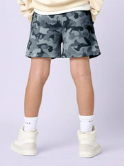 SUMWON Camouflage Pull-On Athletic Shorts Elastic Waistband Comfortable Workout Training Running Summer Activewear Youth Performance Sport Shorts