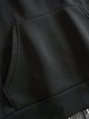 Manfinity Dauomo Men's Slogan Printed Drawstring Hooded Fleece Sweatshirt