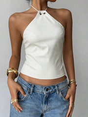 Aloruh - Camiseta sin mangas de color liso para mujer, 1 pieza, moderna para el verano