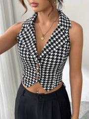 Blazer con botones delanteros y estampado de pata de gallo de Privé