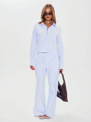 MUSERA Tailored Mid Rise Pinstripe Straight Leg Trousers Business Casual Elegant Business Casual Vacation Graduation Prom Wedding Guest Birthday Old Money Fall Work Office Back To School Night Out Going Out