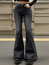 TECCULI Women's Casual Flared Pocket Denim Jeans