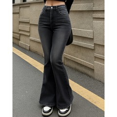 Vaqueros casuales con bolsillo acampanado para mujer de TECCULI